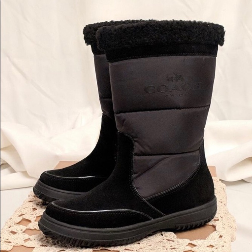 COACH Sherman Black Winter Boots